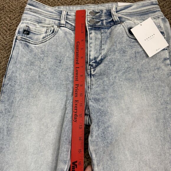 NWT KanCan Jeans Women's 11/29 High Rise Bootcut Flare Acid Wash Raw Hem - Picture 8 of 13